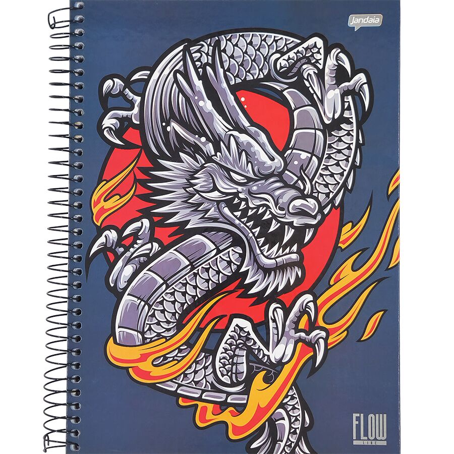 Caderno Flow Line 15 matérias 240 folhas universitário Jandaia 27,5cm x 20cm x 2,1cm - Imagem 5