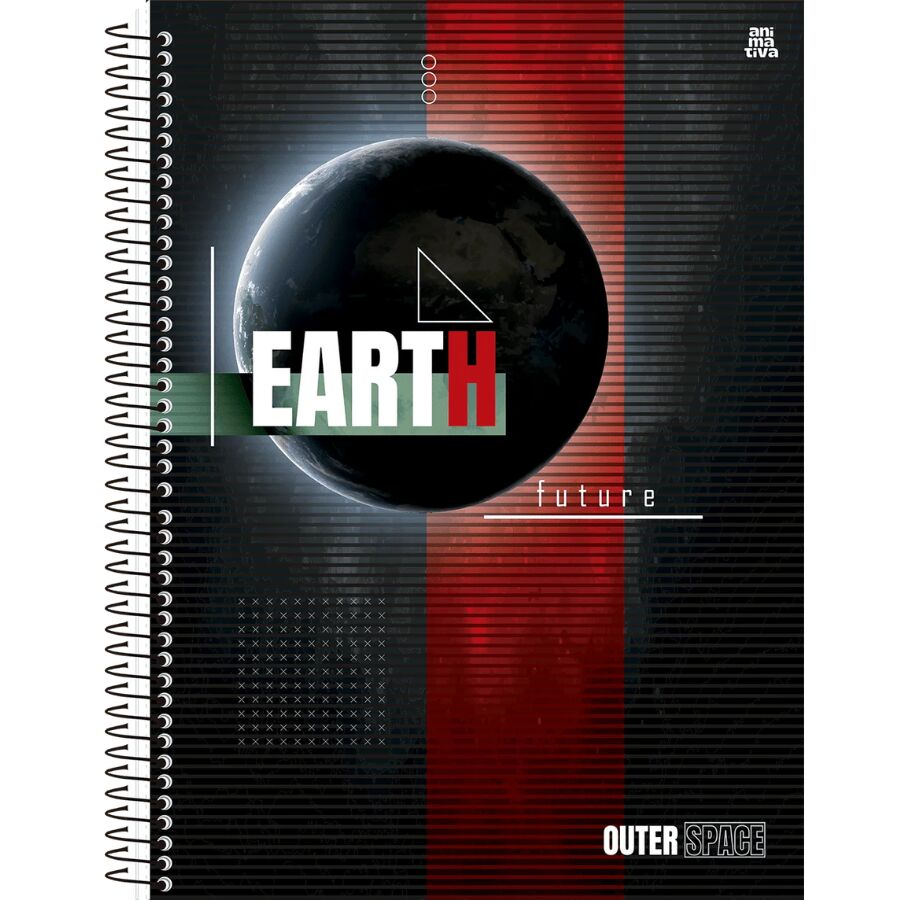 Caderno Outer Space 10 Matérias Universitário Animativa