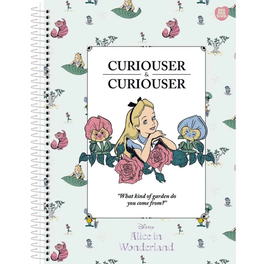 Caderno Alice In Wonderland 10 matérias Universitário São Domingos - Imagem 2
