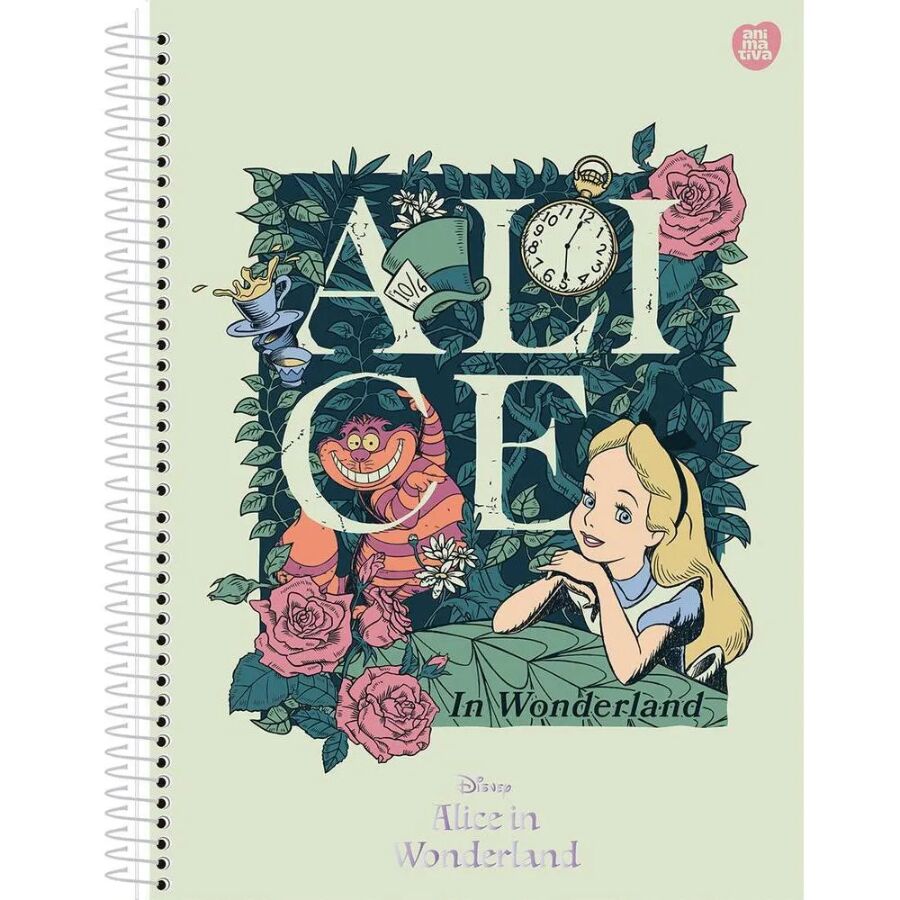 Caderno Alice In Wonderland 10 matérias Universitário São Domingos - Imagem 3