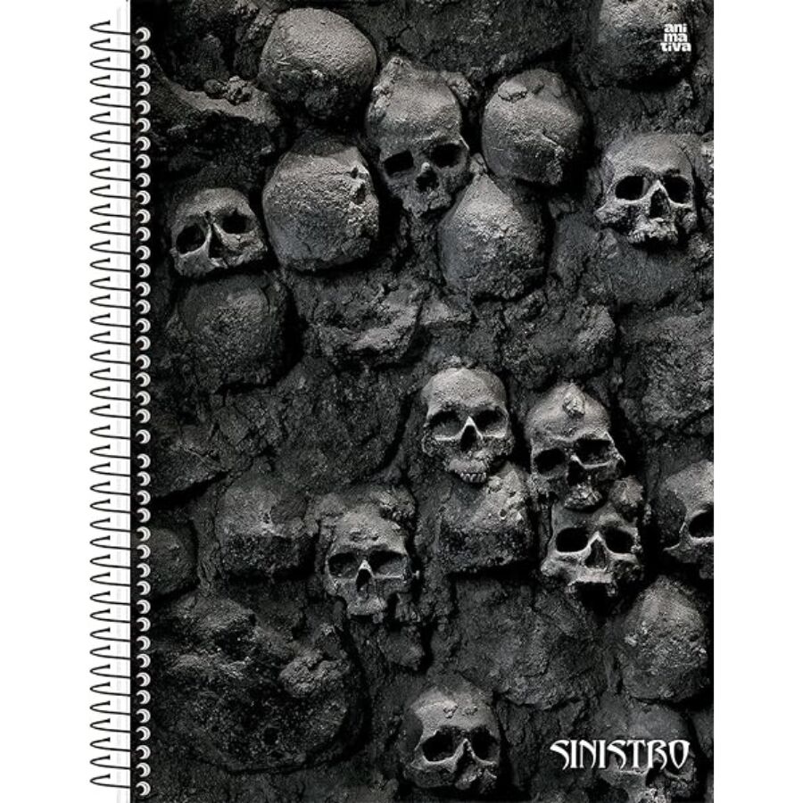 Caderno Sinistro 1 matéria universitário Animativa 80 folhas 27,5cm x 20cm x 1,2cm - Imagem 2