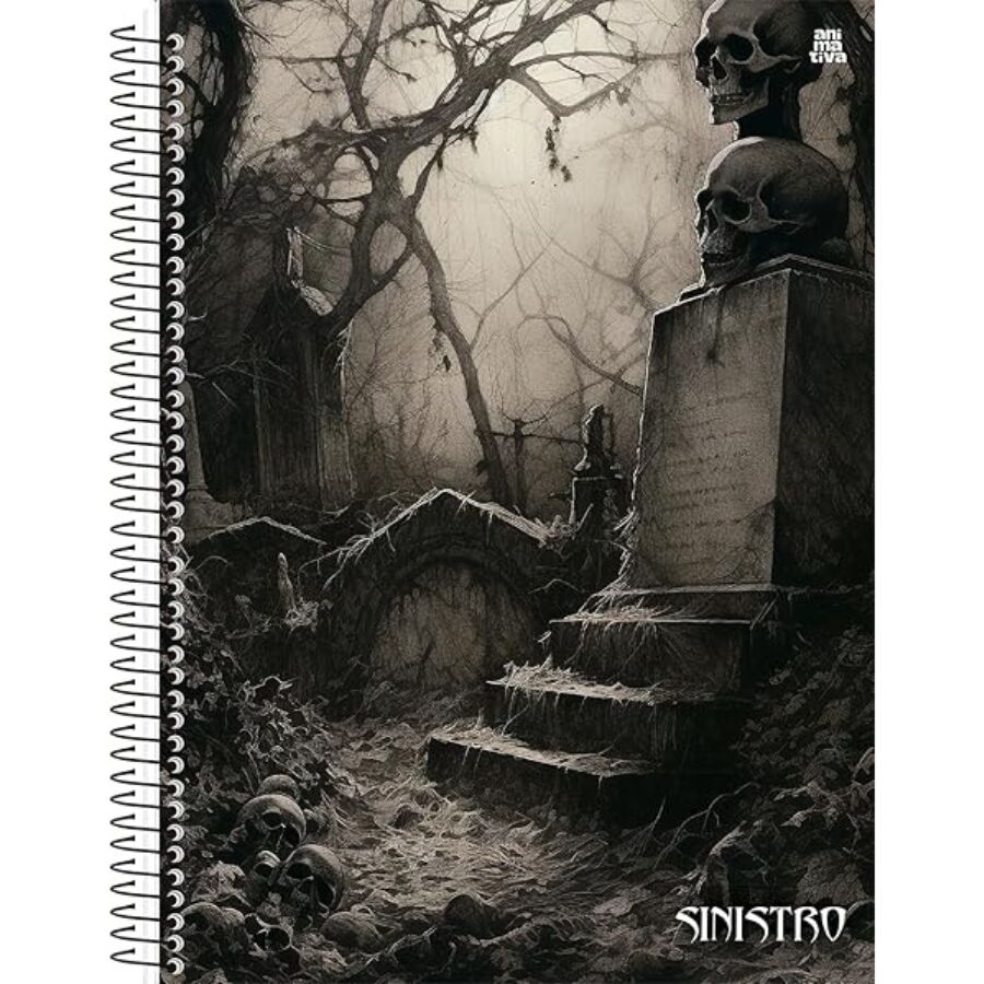 Caderno Sinistro 1 matéria universitário Animativa 80 folhas 27,5cm x 20cm x 1,2cm - Imagem 4
