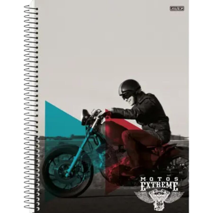 Caderno Motos 15 matérias 240 Folhas Extreme Universitário Animativa