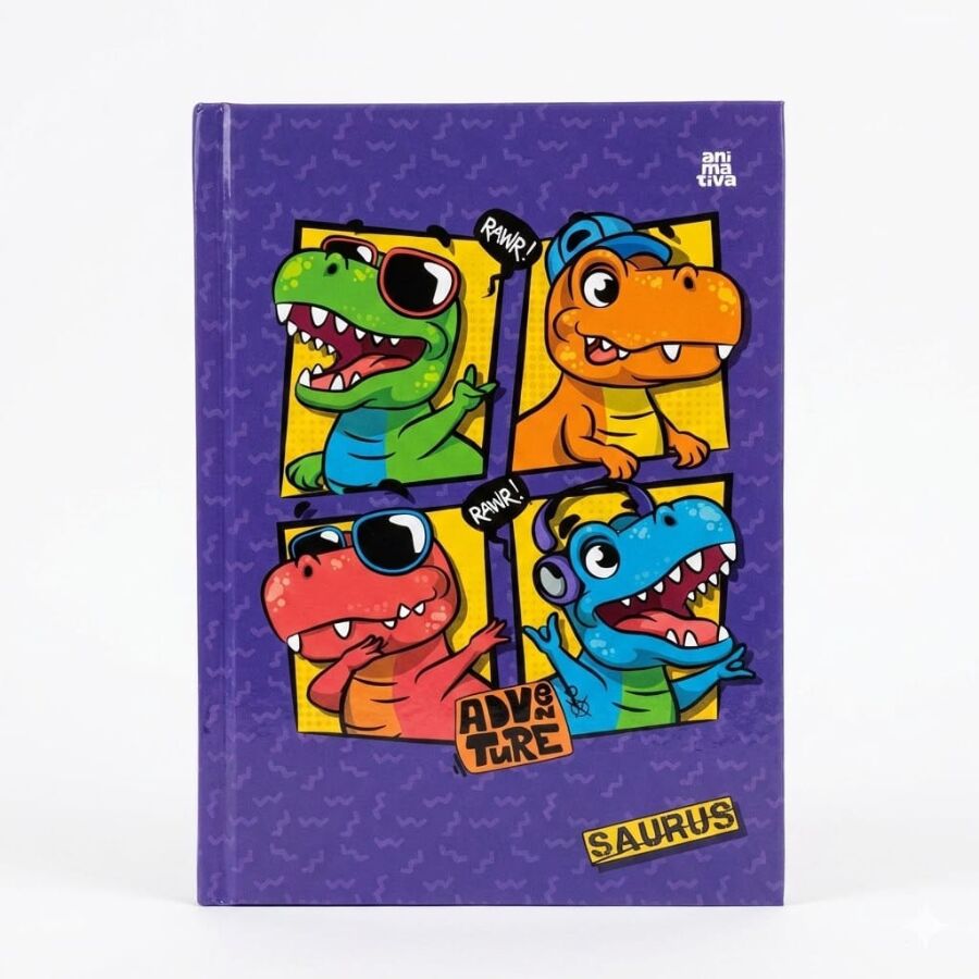 Caderno brochura 1/4 80 Saurus folhas Animativa - Imagem 2